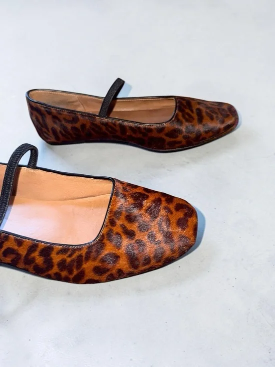 Madewell The Greta Ballet Flat Leopard Calf Hair Mary Jane Flats - Picture 6 of 6